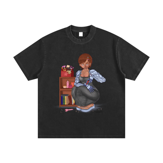Heavyweight Vintage Washed Frayed T-Shirt